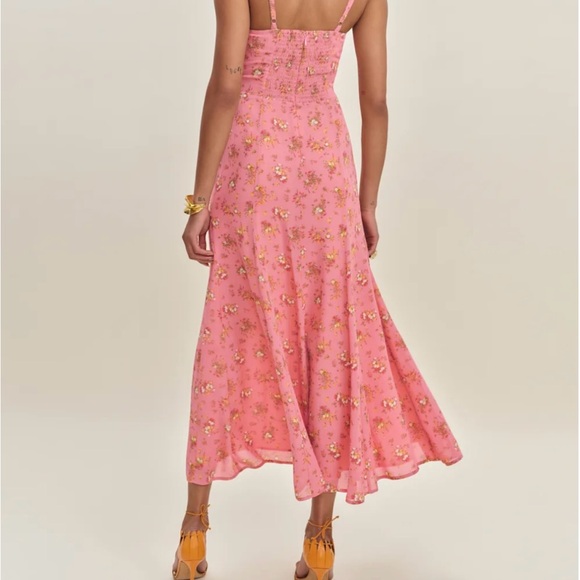 NWT Reformation Eridania Dress Pink Floral Dress - Picture 5 of 6